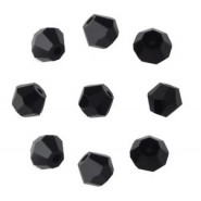 Faceted glass beads Bicone 4mm Jet